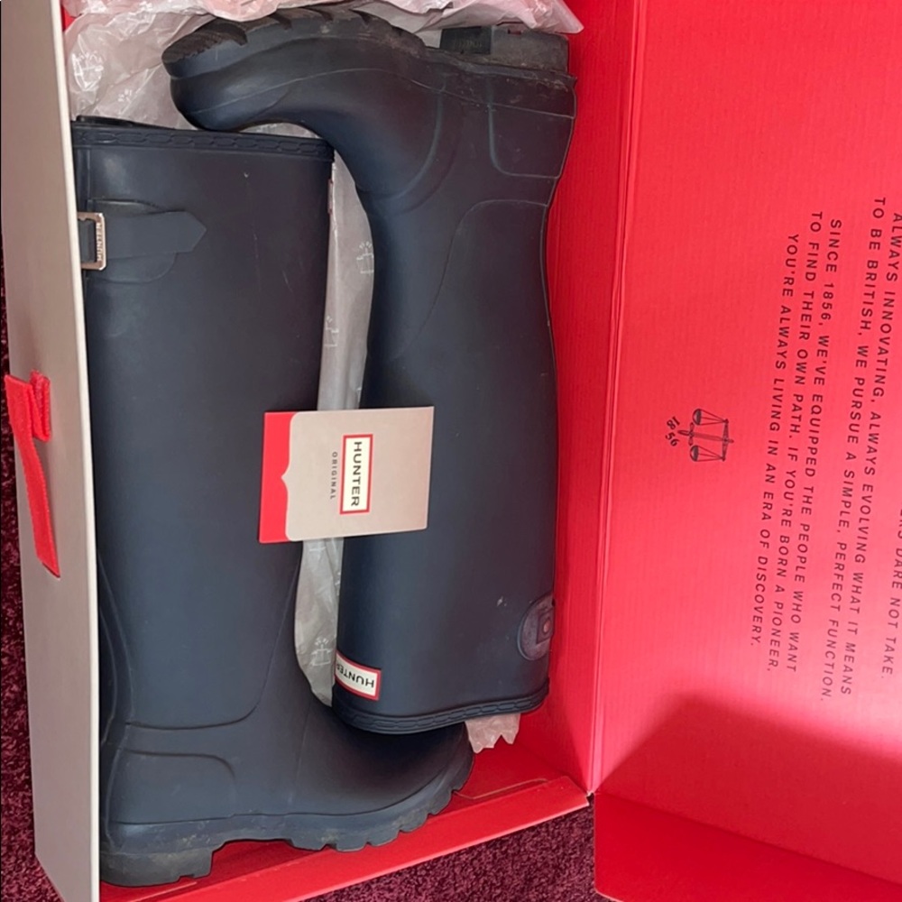 Navy,Tall,Matte, Hunter Boot, Size 7 With Back Adj - image 3